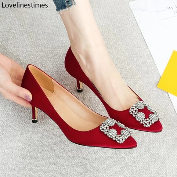 Amazon.com | FERUCCI Red Suede High Heels Pumps (6) | Pumps Red High Heels Shoes Woman Basic Pumps 2021